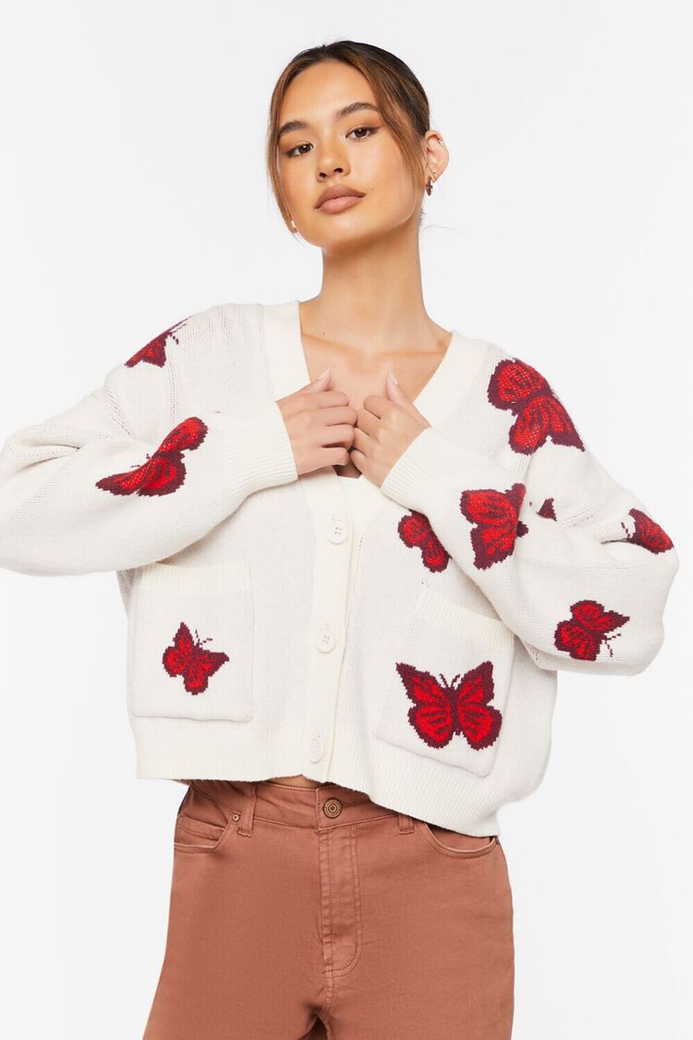 

Кардиган с бабочкой Forever 21, белый