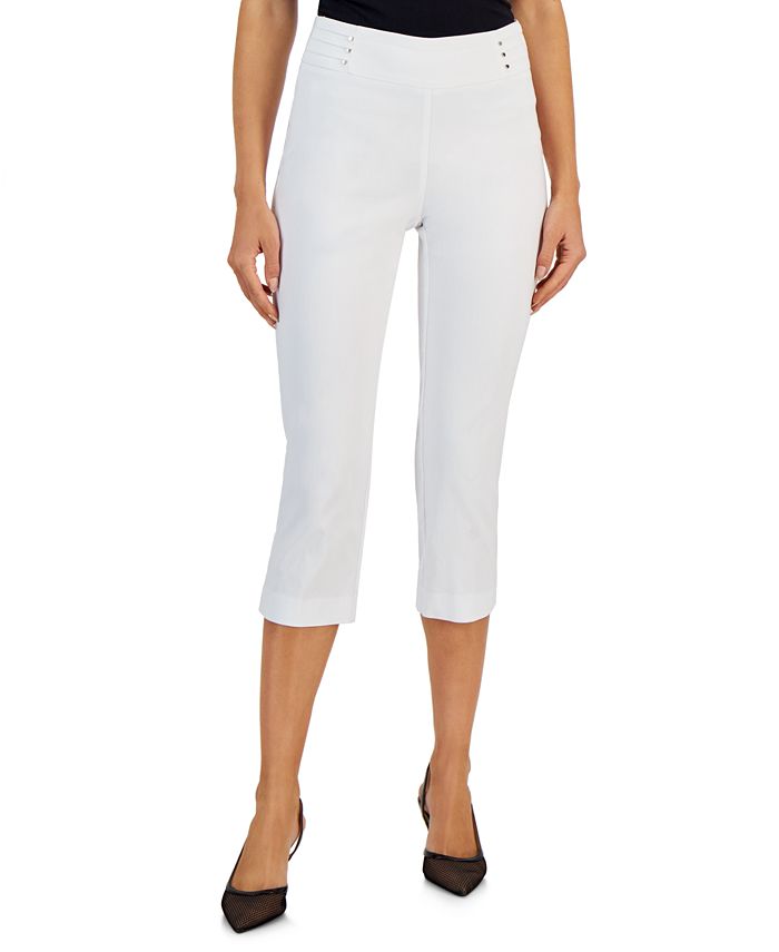 Женские укороченные брюки узкого кроя Bandleader JM Collection, белый