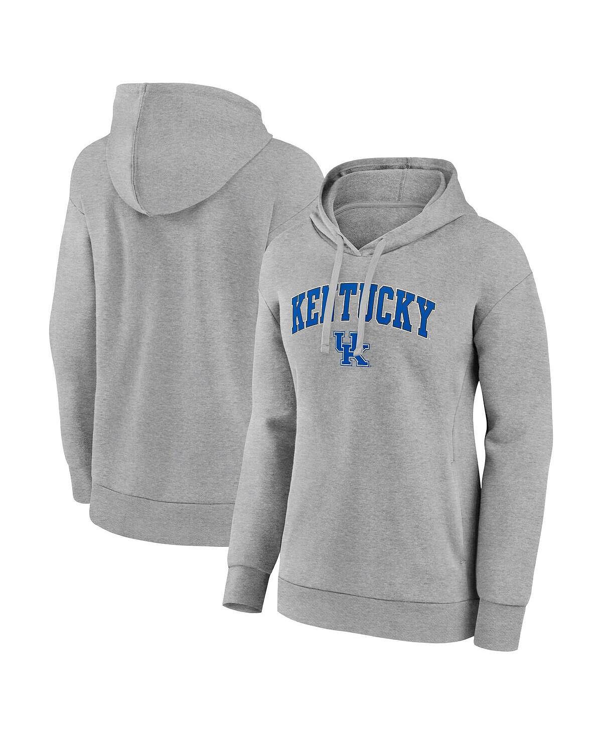 

Женский пуловер с капюшоном с логотипом Heather Grey Kentucky Wildcats Evergreen Campus Fanatics