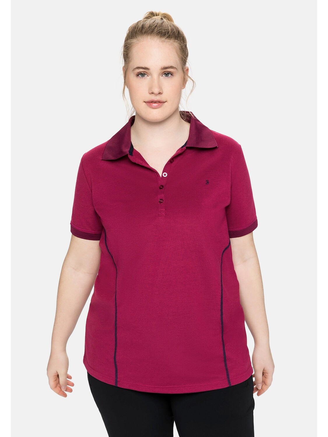 

Футболка sheego Polo, цвет himbeere