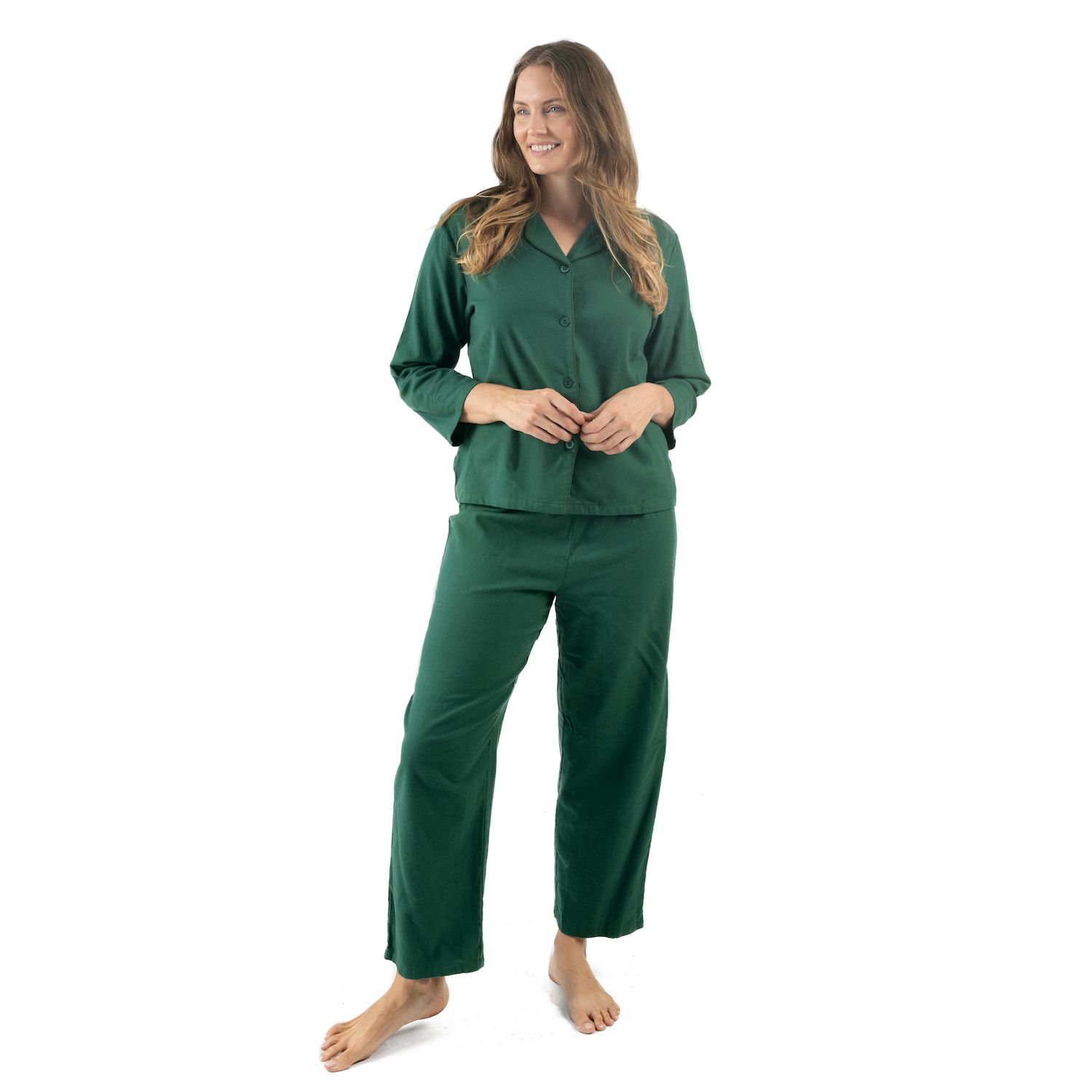 Женская фланелевая пижама из двух частей Leveret Leveret, зеленый