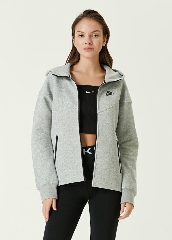 

Серая толстовка с капюшоном из технического флиса Nike, Серый