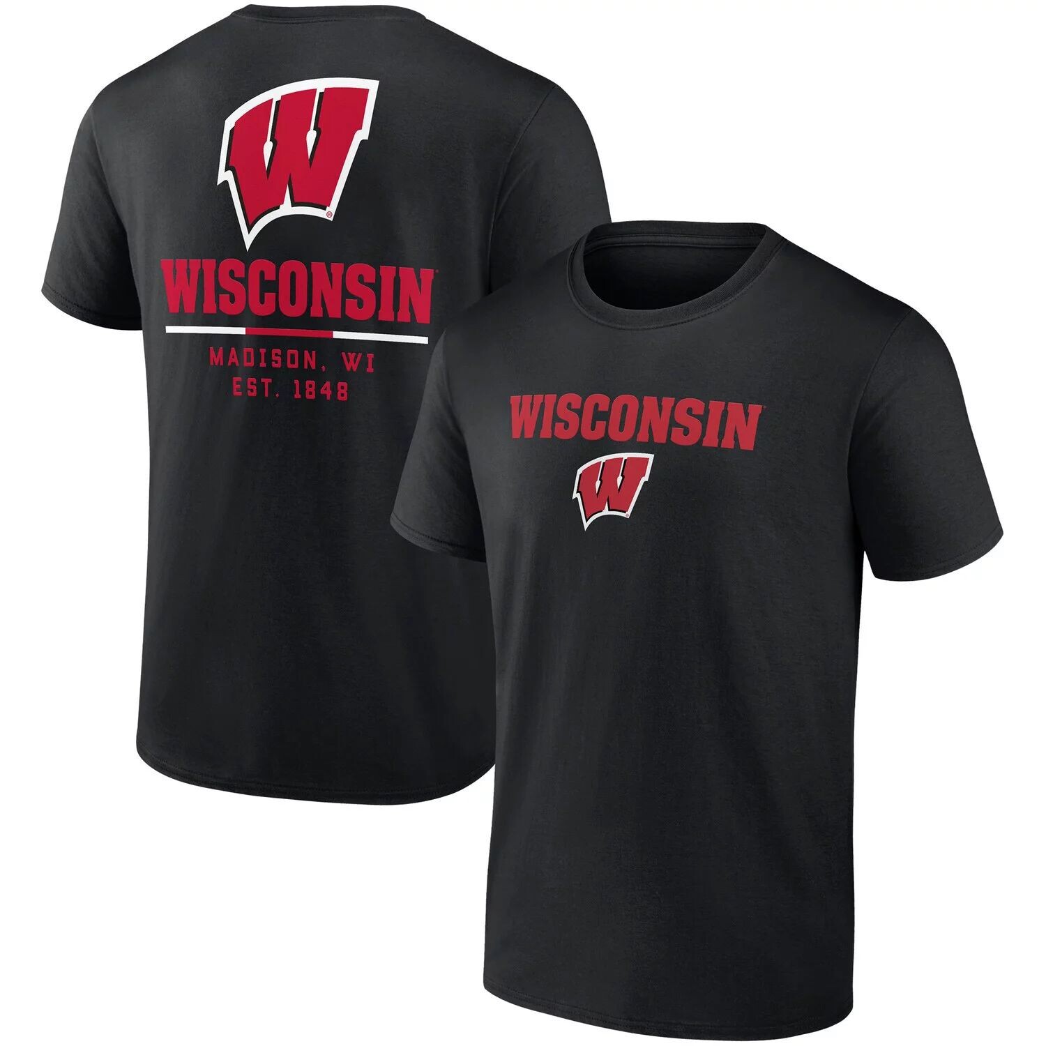 

Мужская футболка Fanatics Black Wisconsin Badgers Game Day 2-Hit