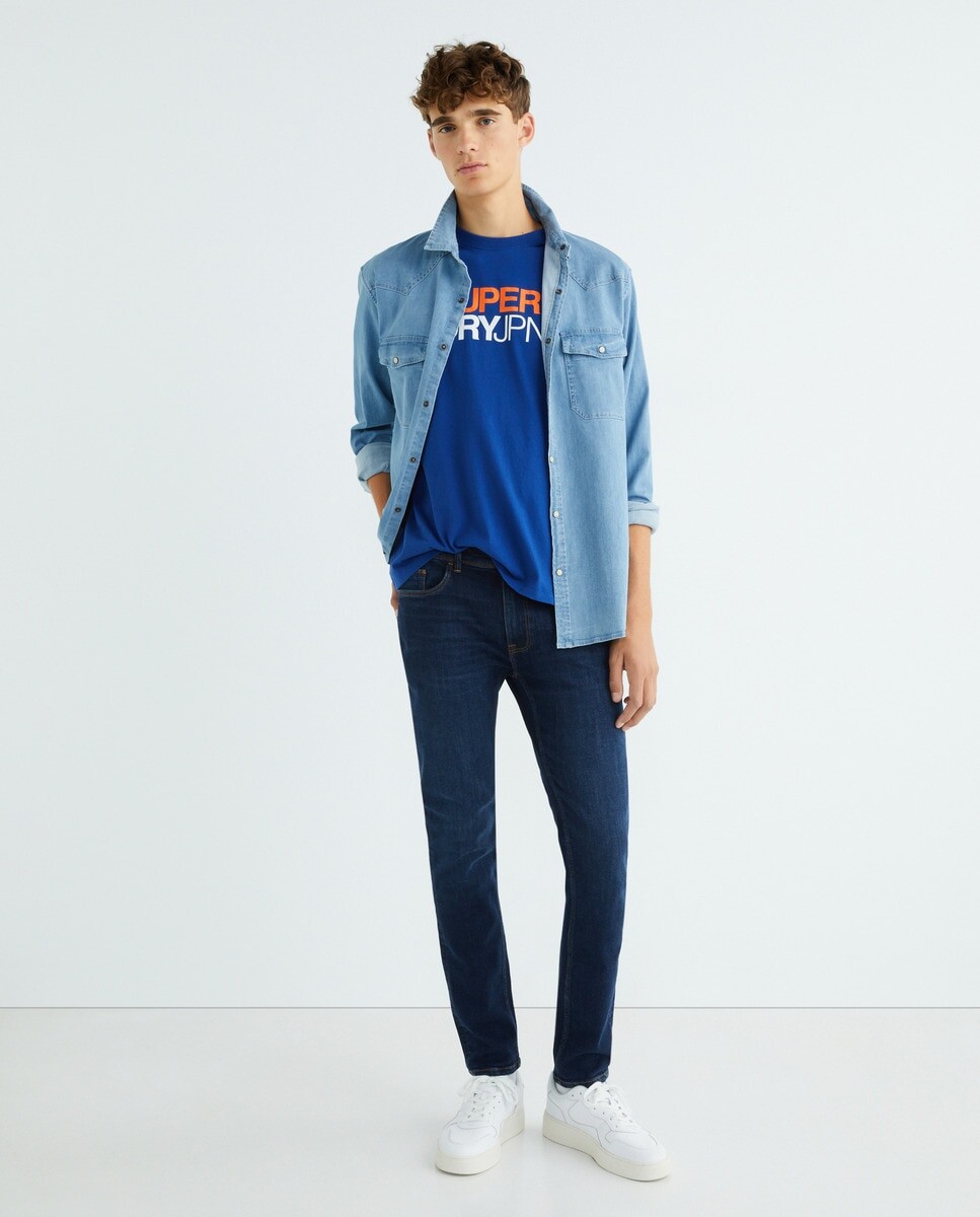 

Свободная мужская футболка с логотипом Sportswear Superdry, синий