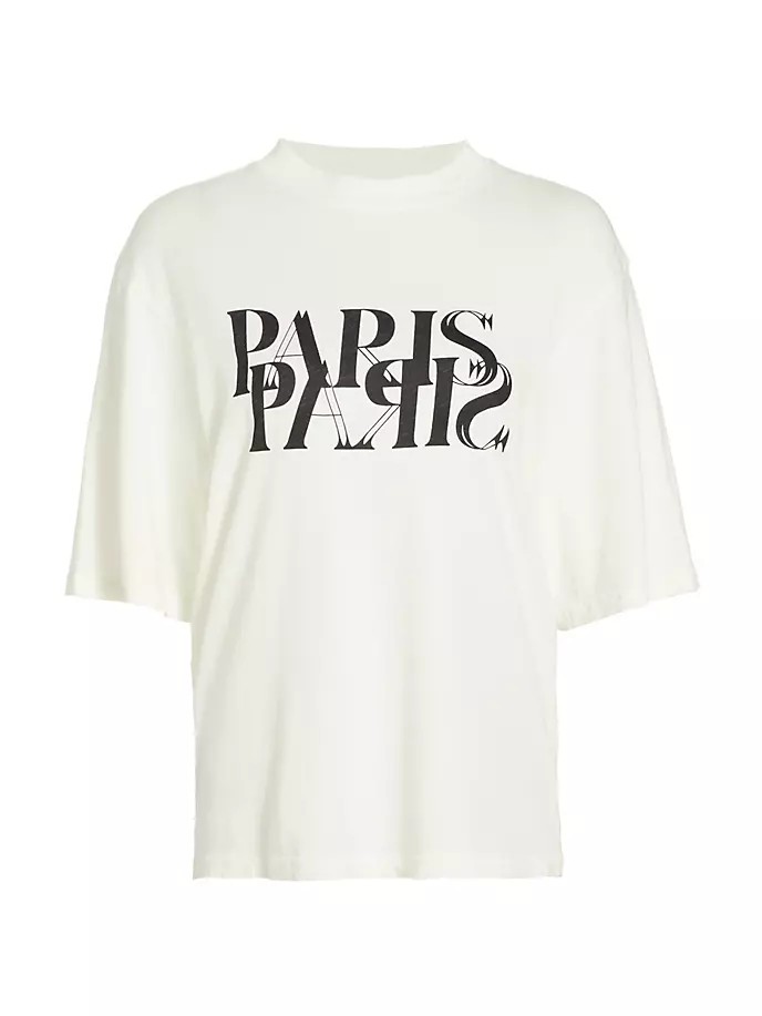 

Футболка Avi Cotton Paris Anine Bing, слоновая кость, Бежевый