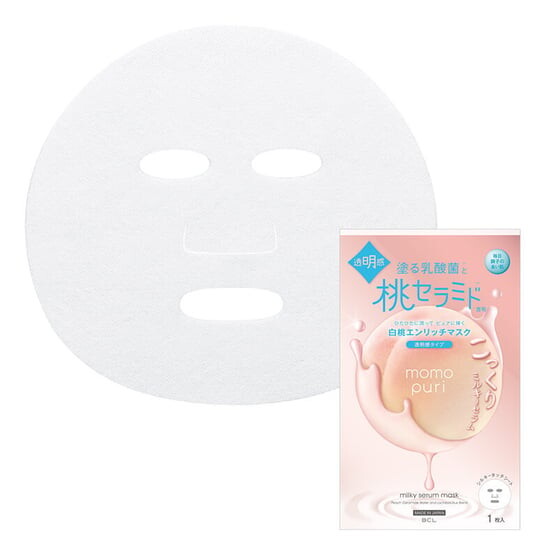 

Увлажняющая гелевая маска для лица, 19 мл BCL, Momopuri Milky Serum Mask