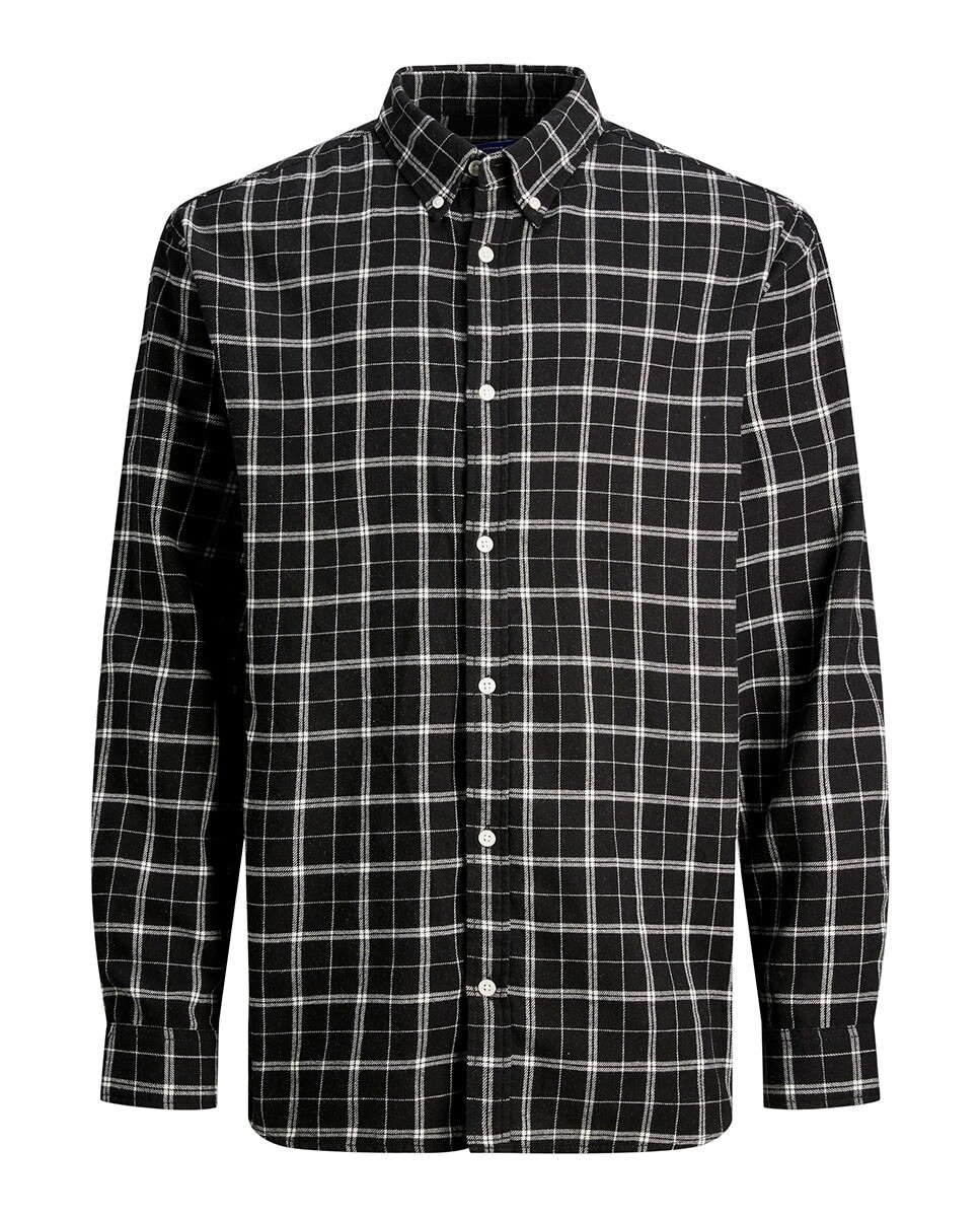 

Мужская клетчатая рубашка стандартного кроя Jack & Jones, черный