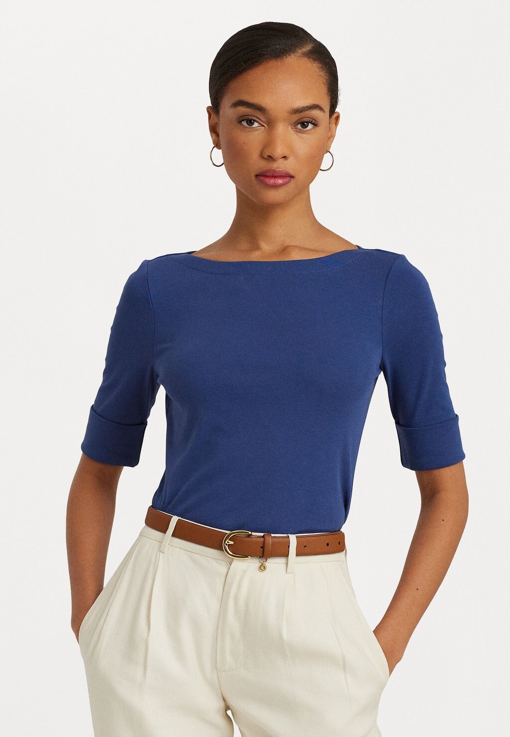 

Базовая футболка Lauren Ralph Lauren JUDY ELBOW SLEEVE, цвет indigo sail