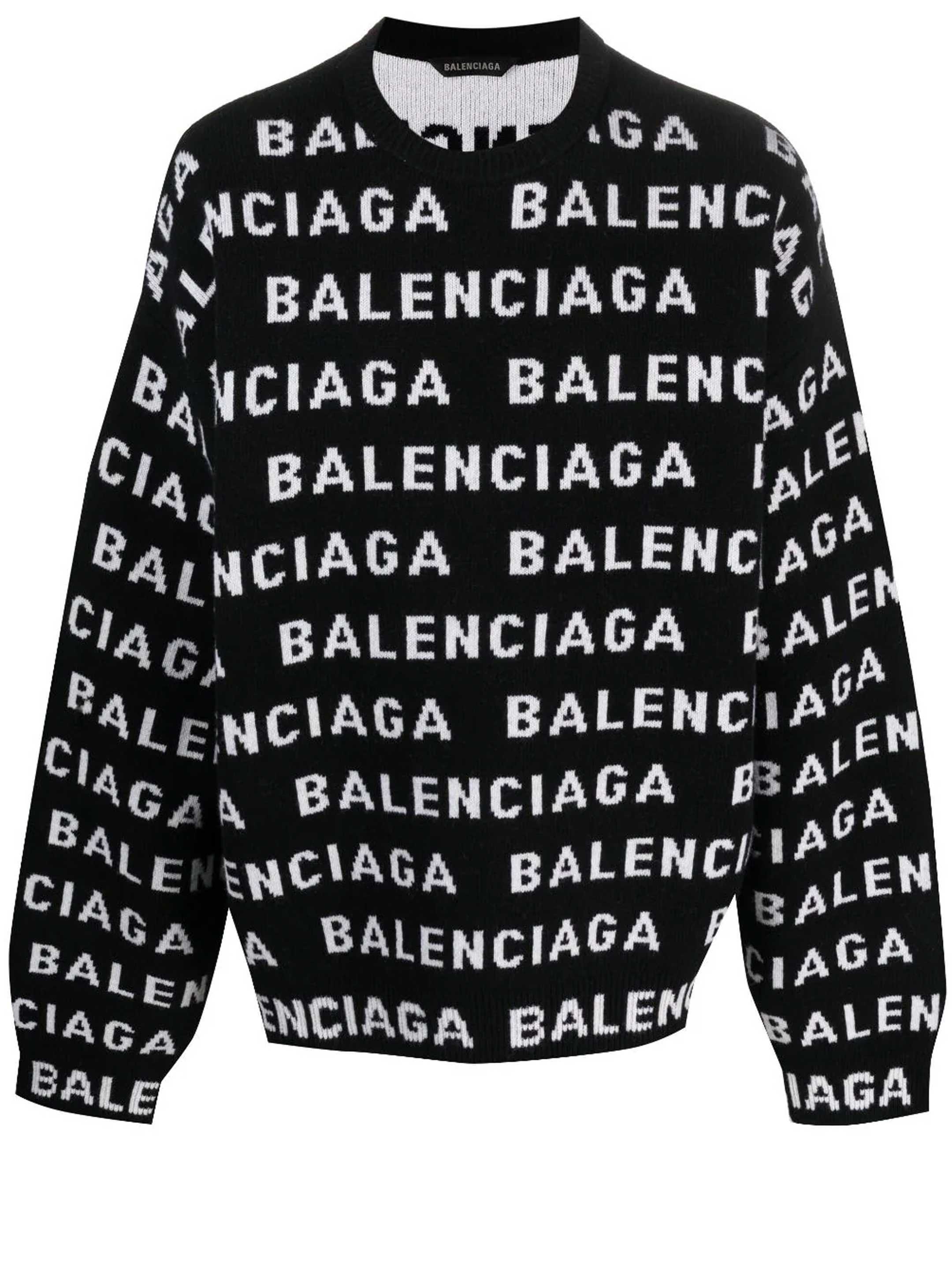 Свитер Balenciaga Allover Logo, черный