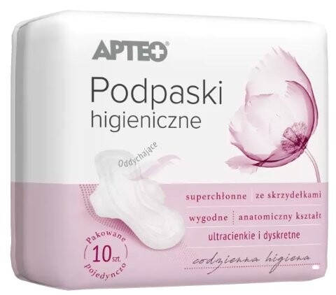 

Прокладки гигиенические тонкие с крылышками, 10 шт. Apteo