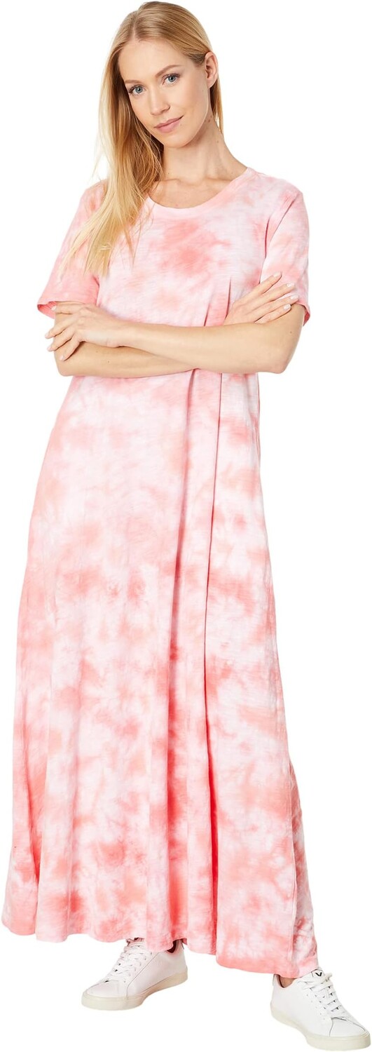 

Трикотажное платье макси с рукавом 1/2 Tie-Dye Slub Mod-o-doc, цвет Soft Rust