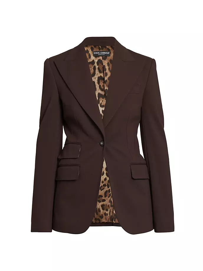 

Приталенный однобортный пиджак Dolce&Gabbana, цвет dark brown