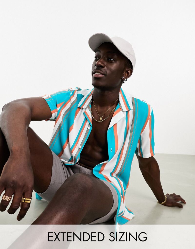 Летняя рубашка в полоску ASOS DESIGN revere
