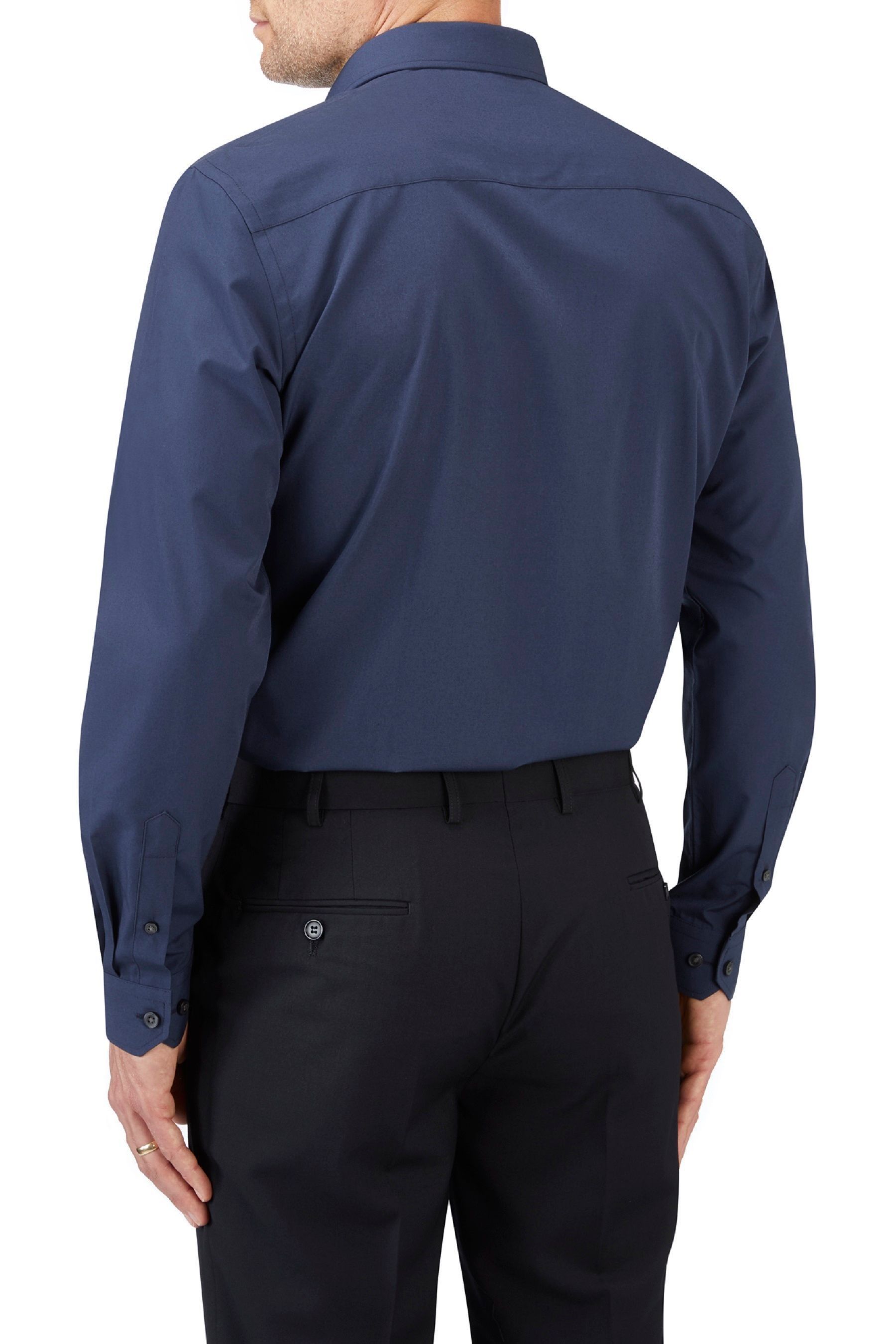 Темно-синяя рубашка облегающего кроя из экологически чистого материала Skopes, синий