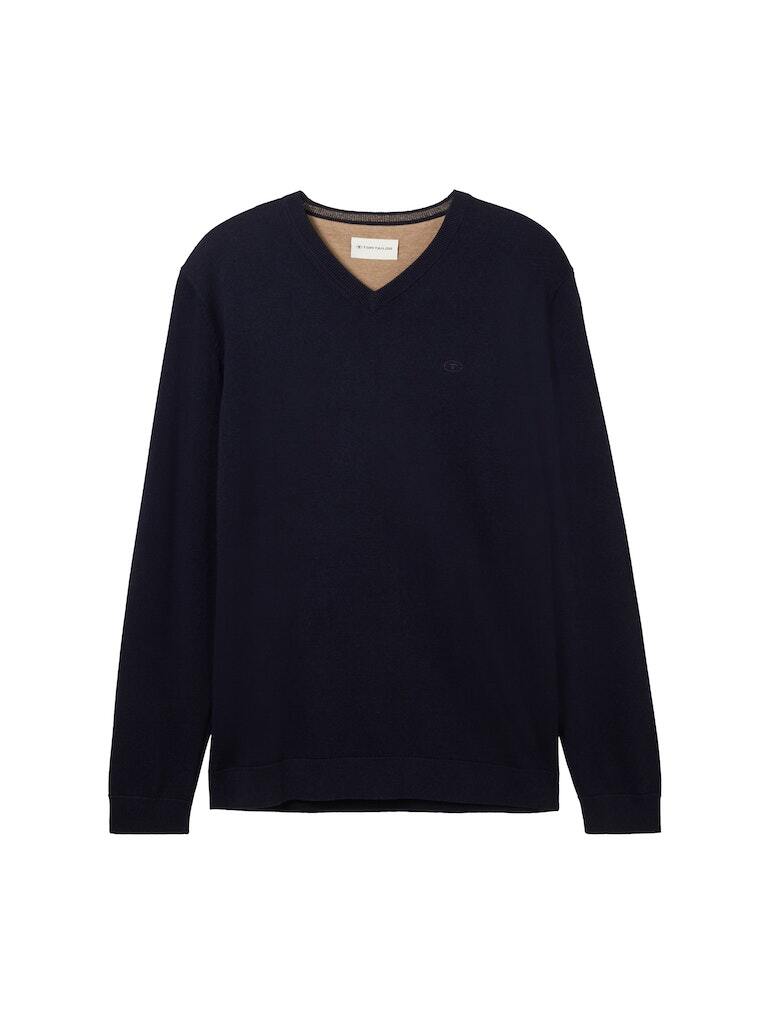 Пуловер Tom Tailor, цвет knitted navy melange цена и фото