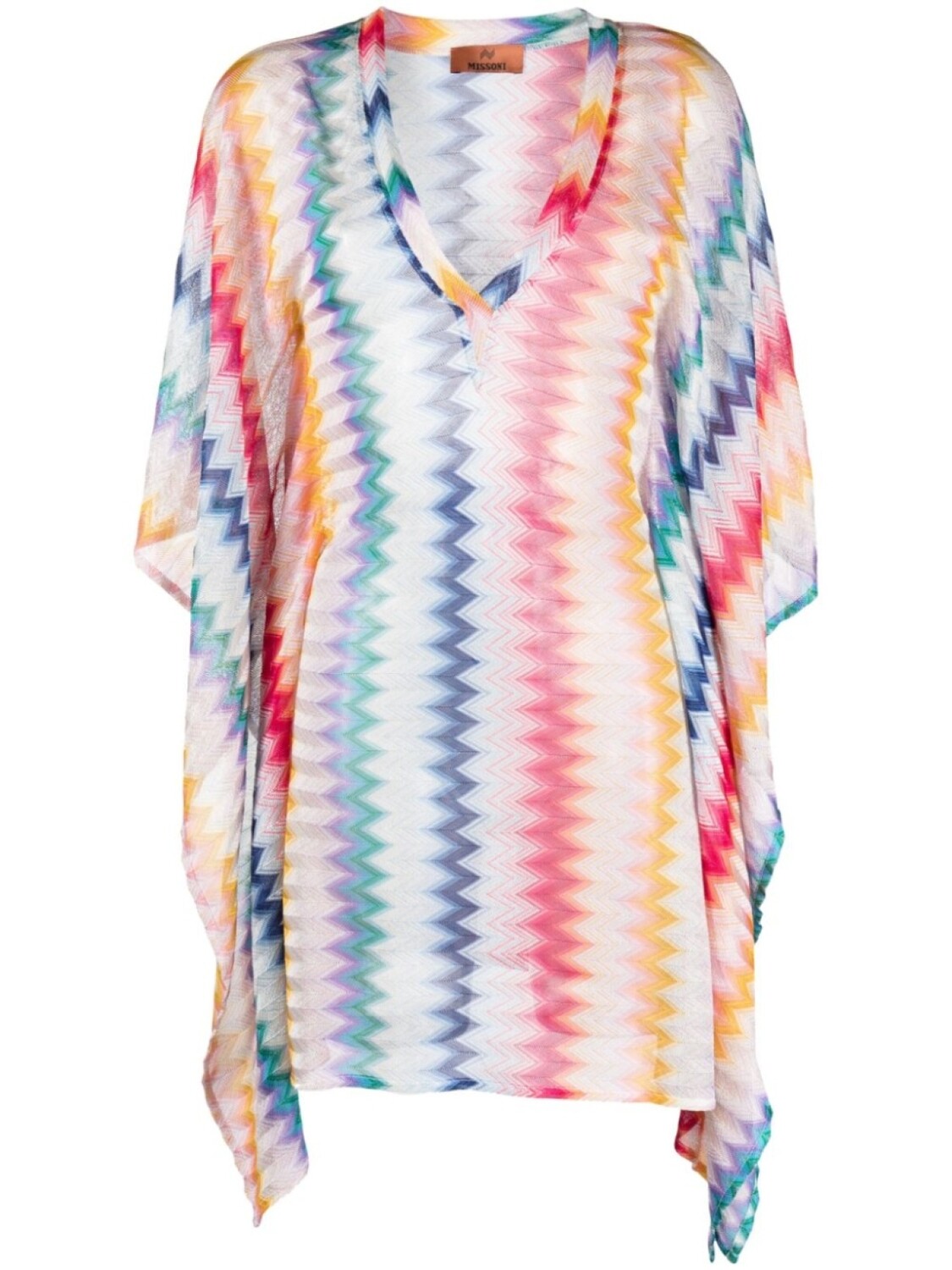 

Missoni кафтан с V-образным вырезом и узором зигзаг, красный