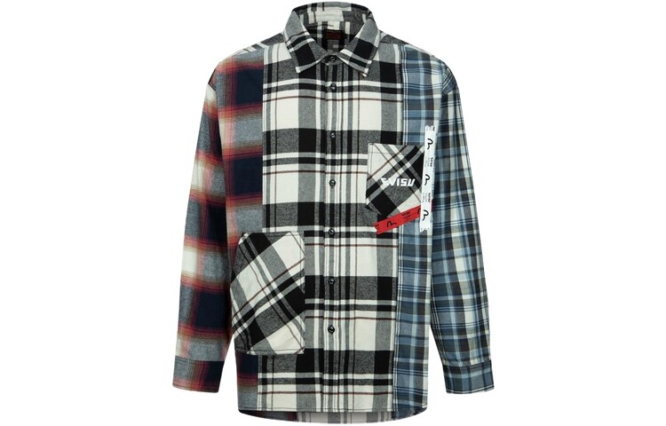 

Рубашка мужская цветная/красная сетка Evisu, цвет Colorful/red grid