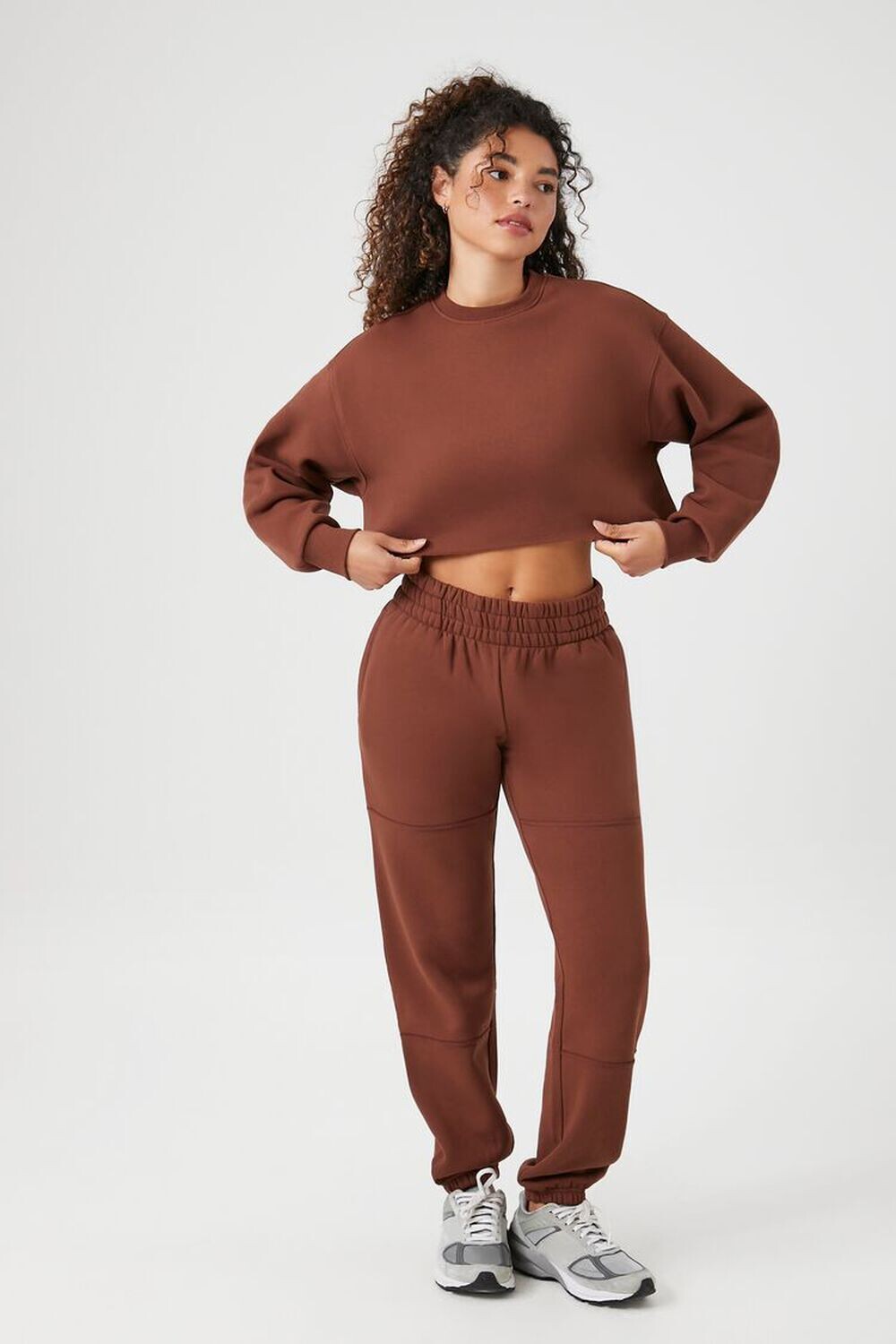 

Флисовые джоггеры с манжетами Forever 21, капучино