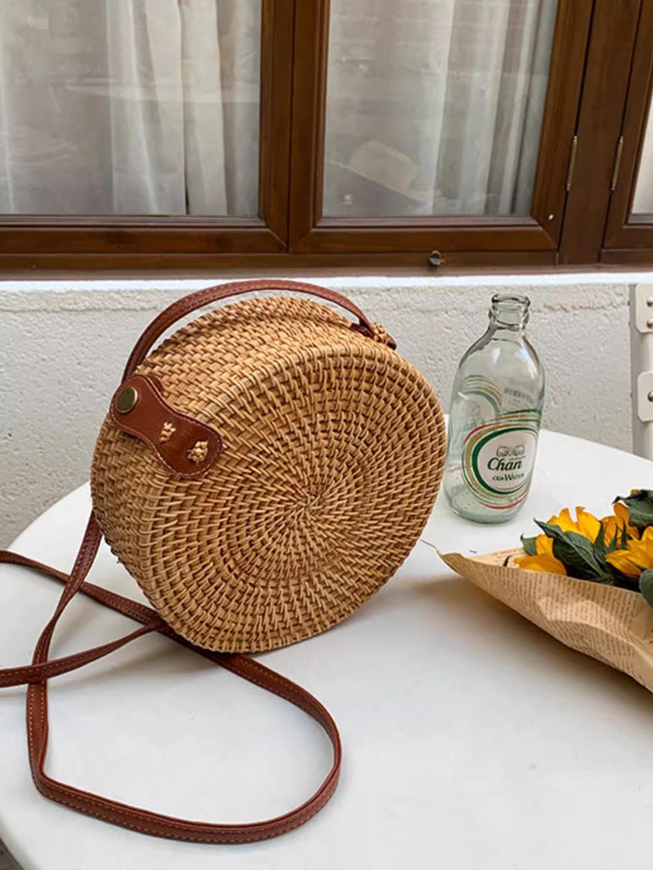 Мини-Минималистичная Соломенная Сумка с Кнопками Отпуск, хаки соломенная сумка с нашивками отпуск бежевый