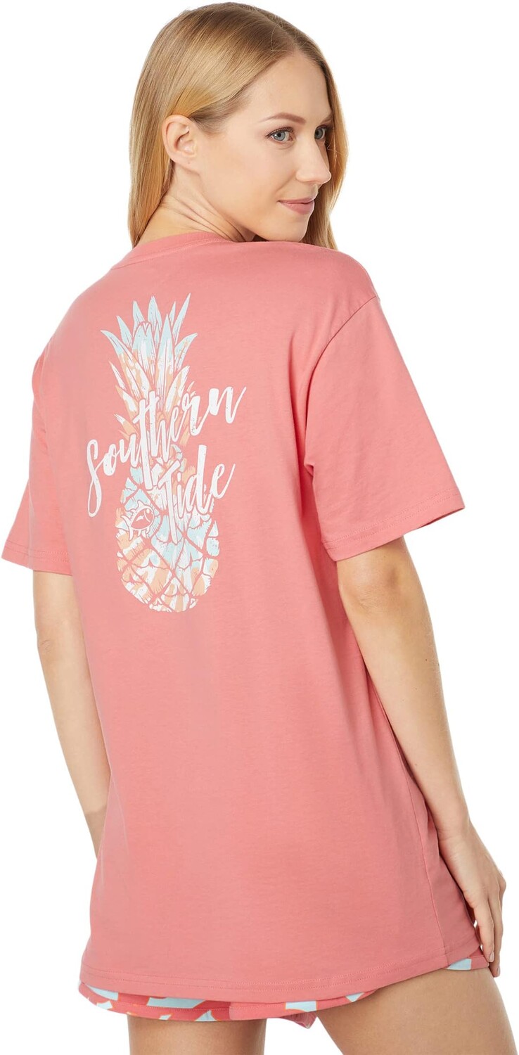 

Футболка с ананасом, окрашенная в технике тай-дай Southern Tide, цвет Rouge Red