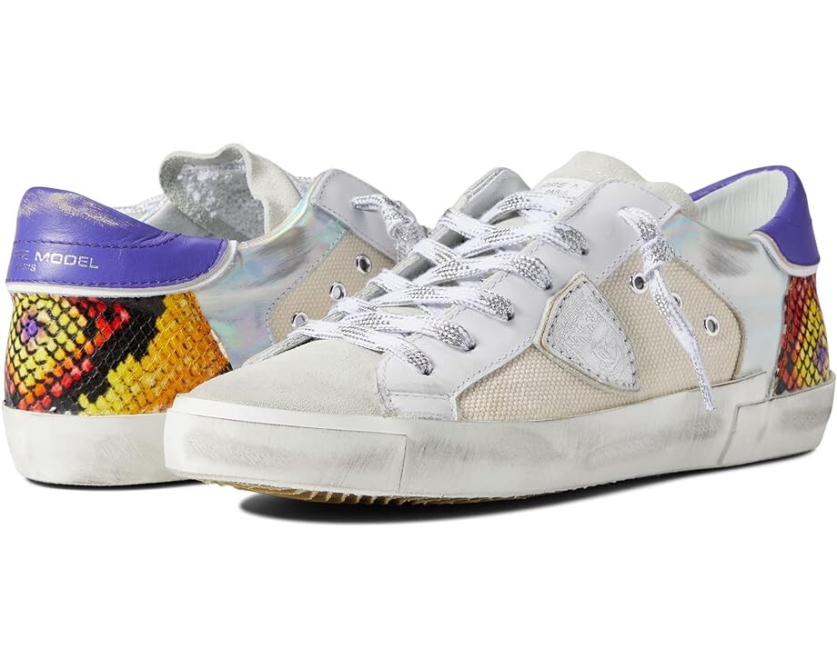 

Кроссовки Philippe Model PRSX Low Sneaker, цвет Animalier Raseau/Blanc Violet