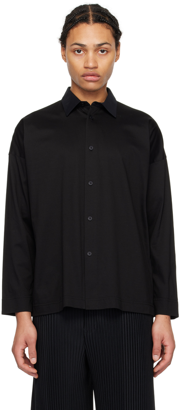 цена Черная рубашка с рукавом «летучая мышь» Homme Plisse Issey Miyake