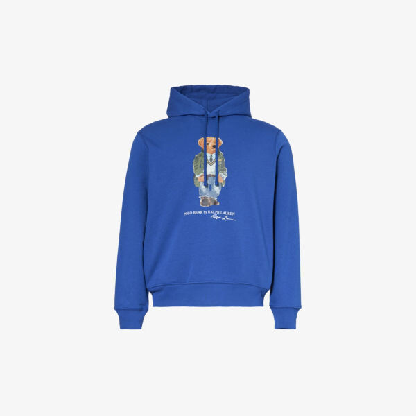 Толстовка обычного кроя из смесового хлопка с медвежьим принтом Polo Ralph Lauren, цвет beach royal hrtg bear