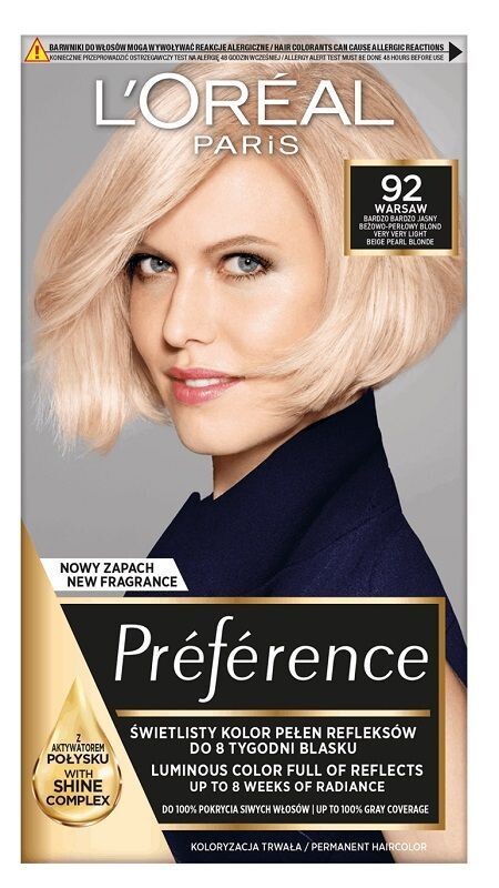 

L’Oréal Preference 92 Warsaw краска для волос, 1 шт.