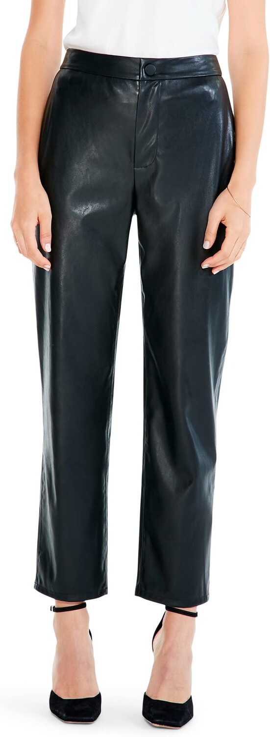 

Прямые брюки из искусственной кожи NIC+ZOE, цвет Black Onyx