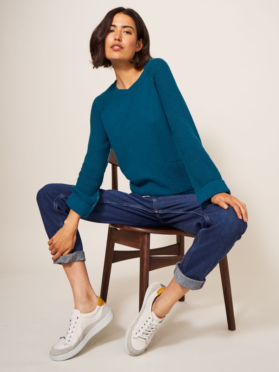 

Джемпер с рукавами Tyne Stitch White Stuff, темно-бирюзовый, Зеленый