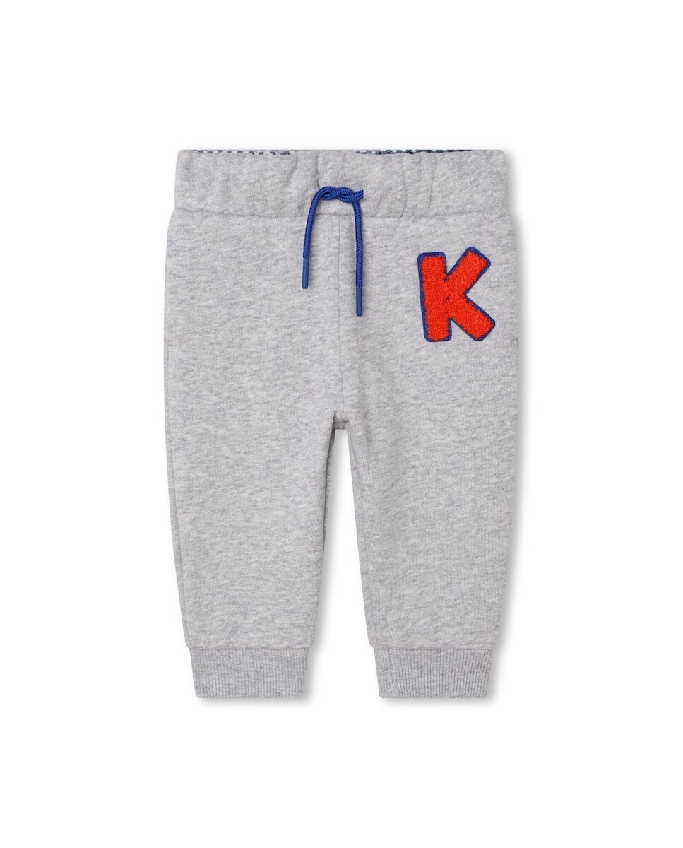 

Спортивные штаны для мальчика с вышивкой и кулиской Kenzo, серый