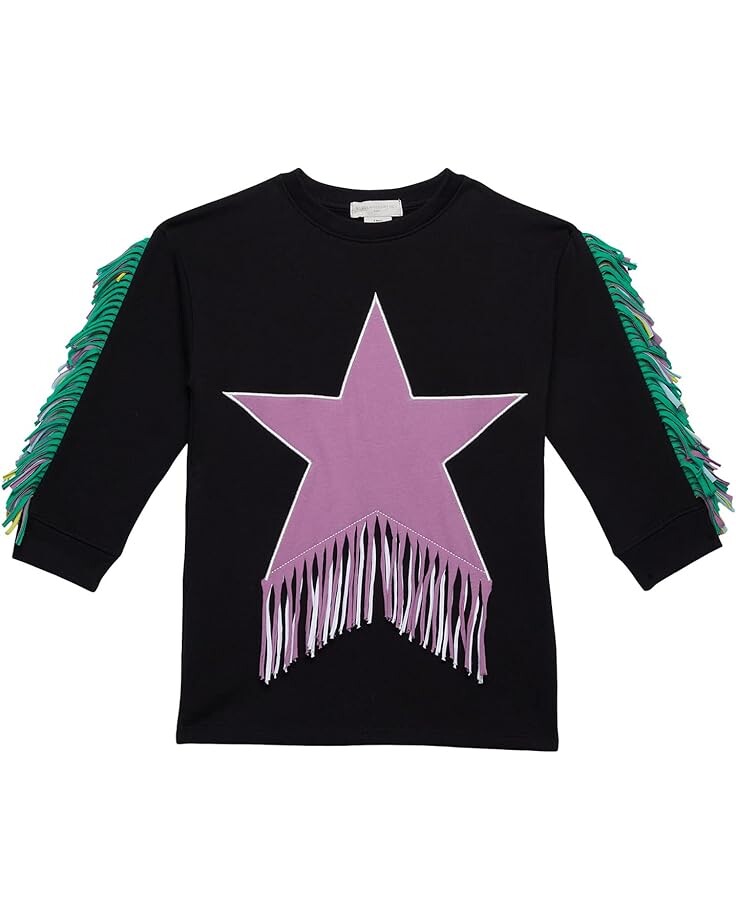 

Платье Stella Mccartney Dress with Star Patch and Fringes, черный