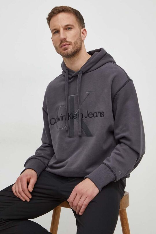 

Хлопковая толстовка Calvin Klein Jeans, серый