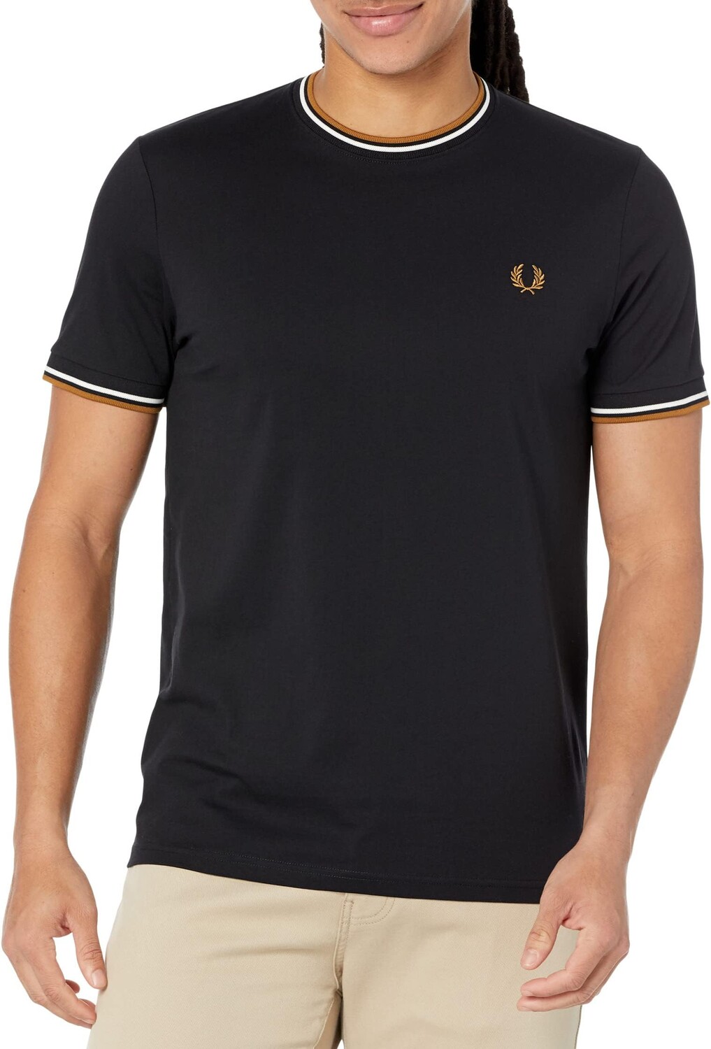 

Футболка с двойным наконечником Ringer Fred Perry, черный