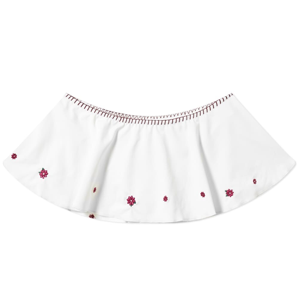 

Frankies Bikinis Бикини Isabella с цветочной вышивкой и юбкой, белый