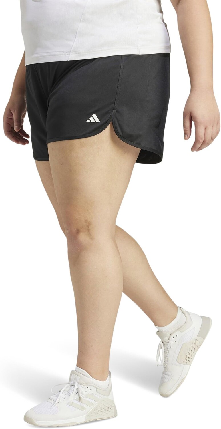 

Шорты adidas Plus Size Pacer Essentials Knit High-Rise Shorts, черный