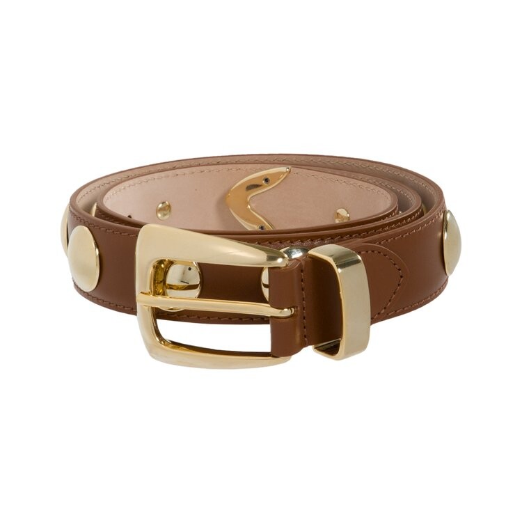 

Ремень Khaite Benny Belt With Studs, цвет Tan