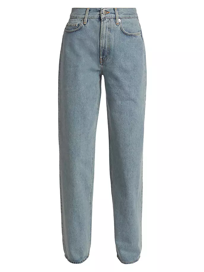 

Прямые джинсы Samur со средней посадкой Loulou Studio, цвет washed light blue