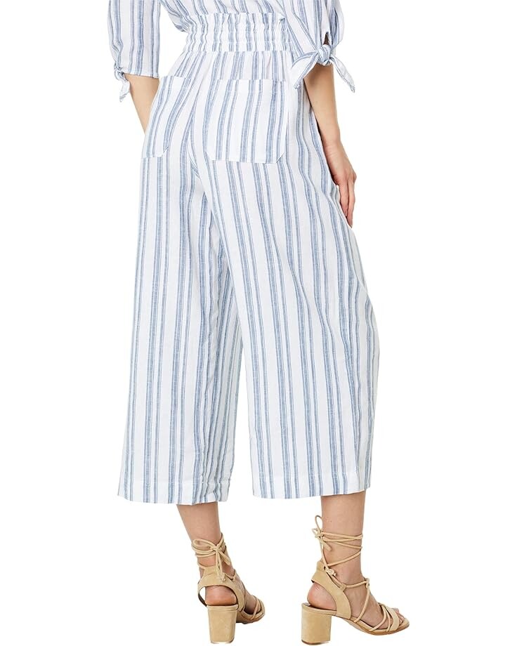 Брюки Southern Tide Malisa Striped Wide Leg Crop Pants, цвет Aged Denim