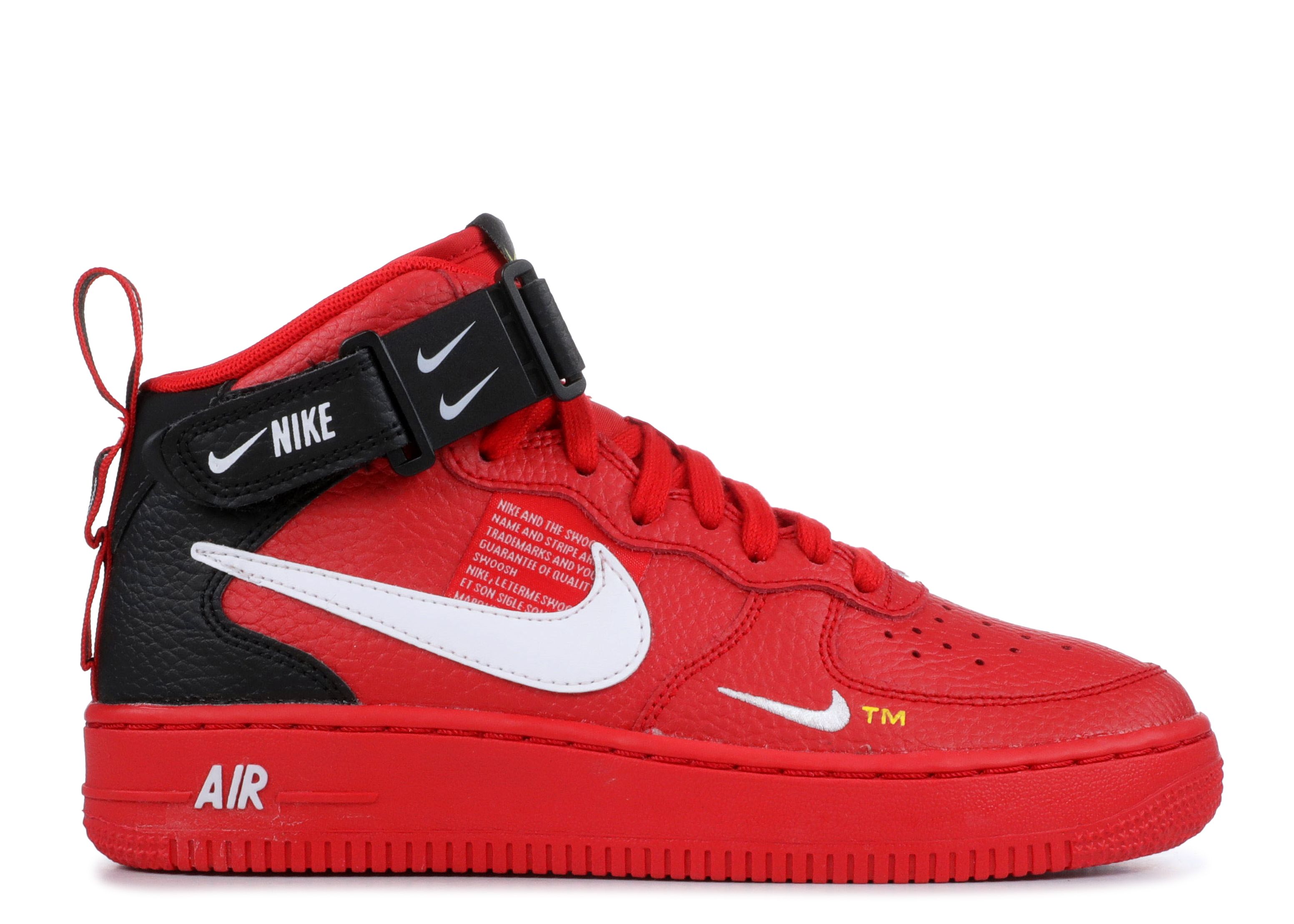 Кроссовки Nike Air Force 1 Mid Lv8 Gs 'University Red', красный цена и фото