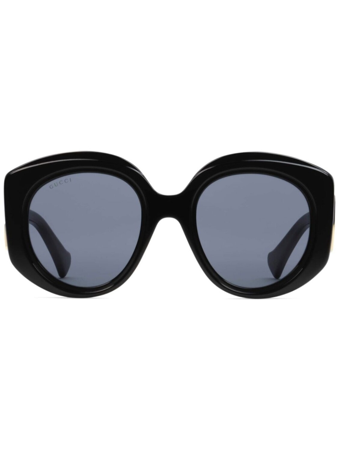 

Gucci Eyewear массивные солнцезащитные очки в круглой оправе, черный