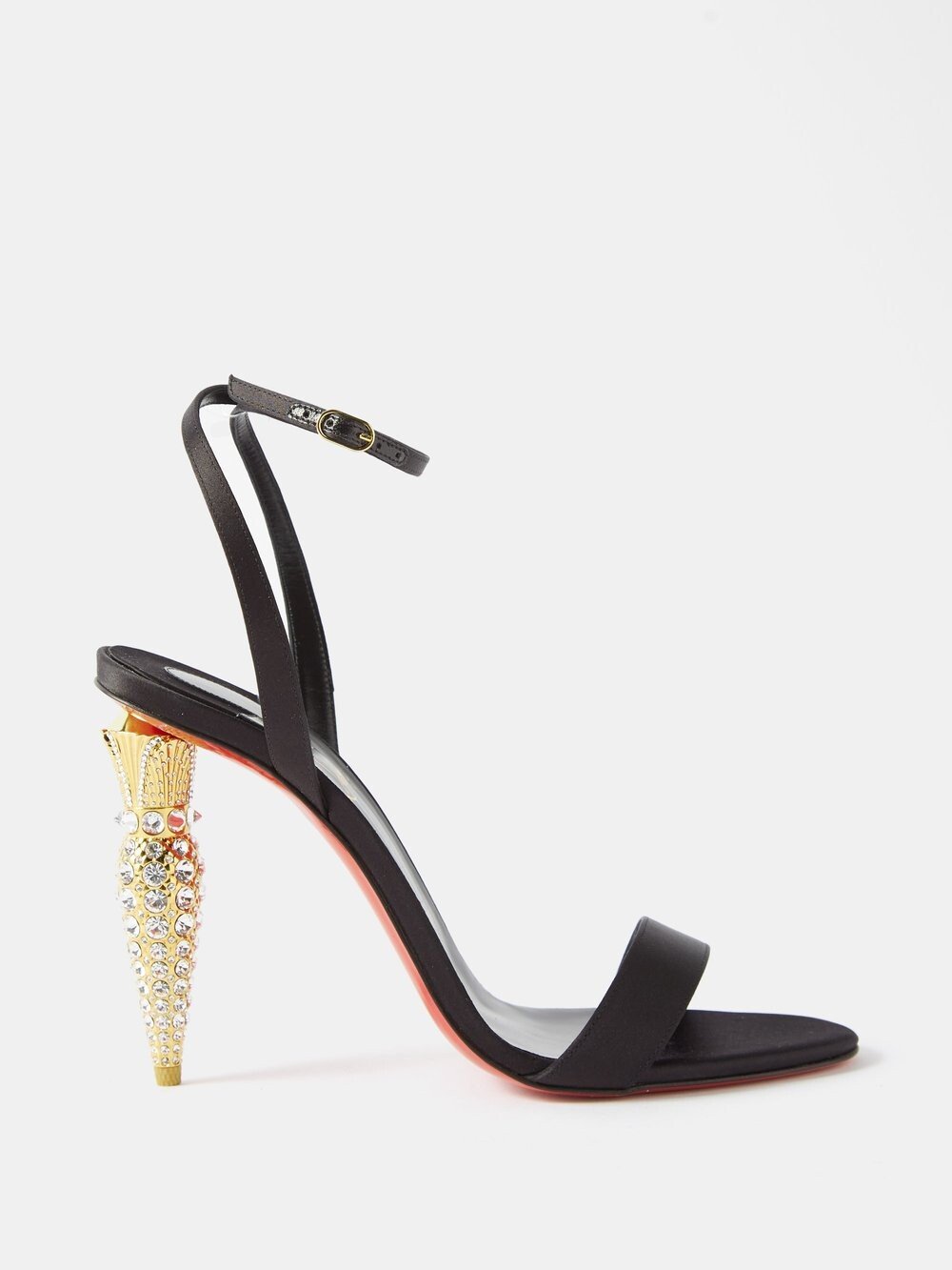 

Босоножки lipstrass queen 100 из шелкового атласа Christian Louboutin, черный