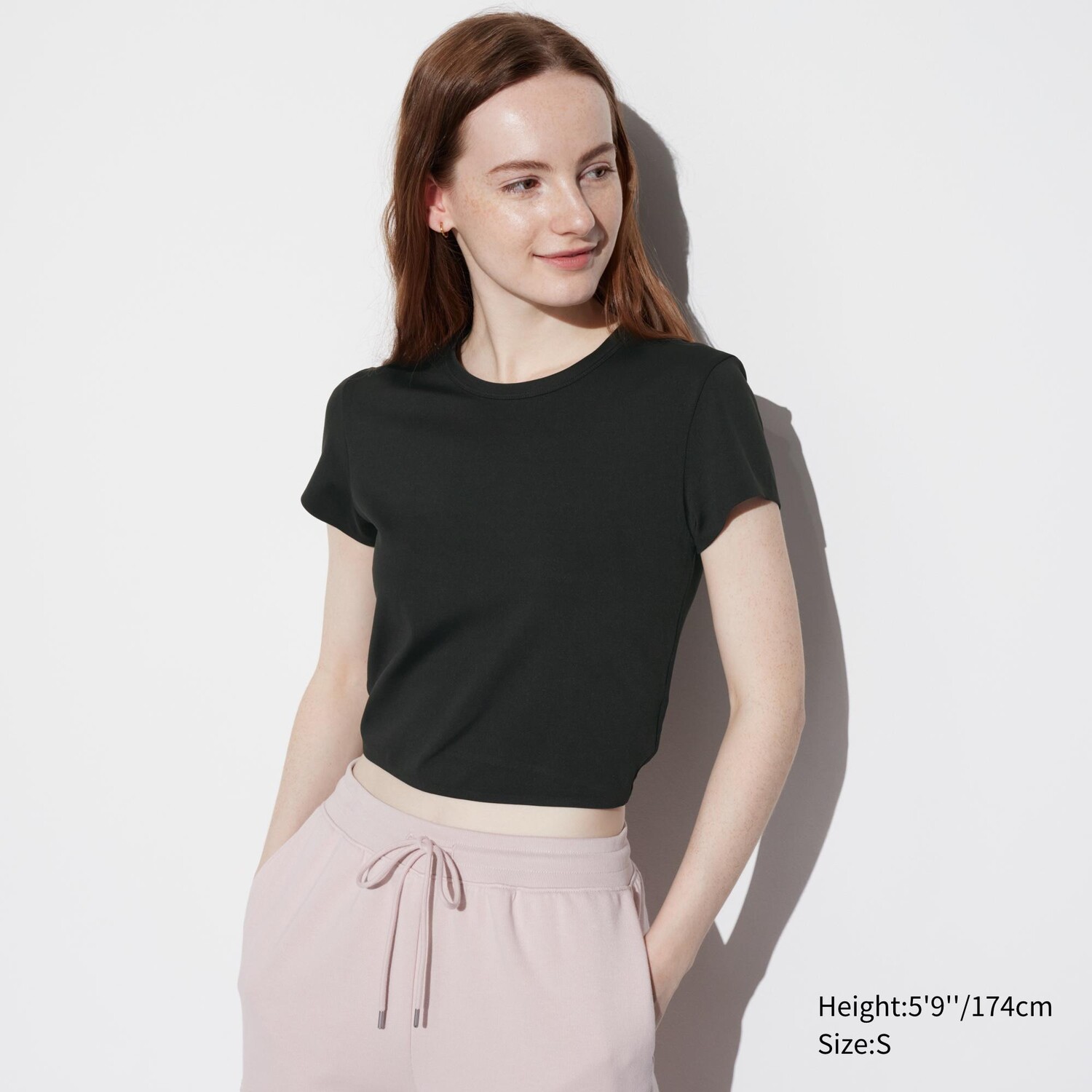 Футболка Uniqlo Airism короткая, черный