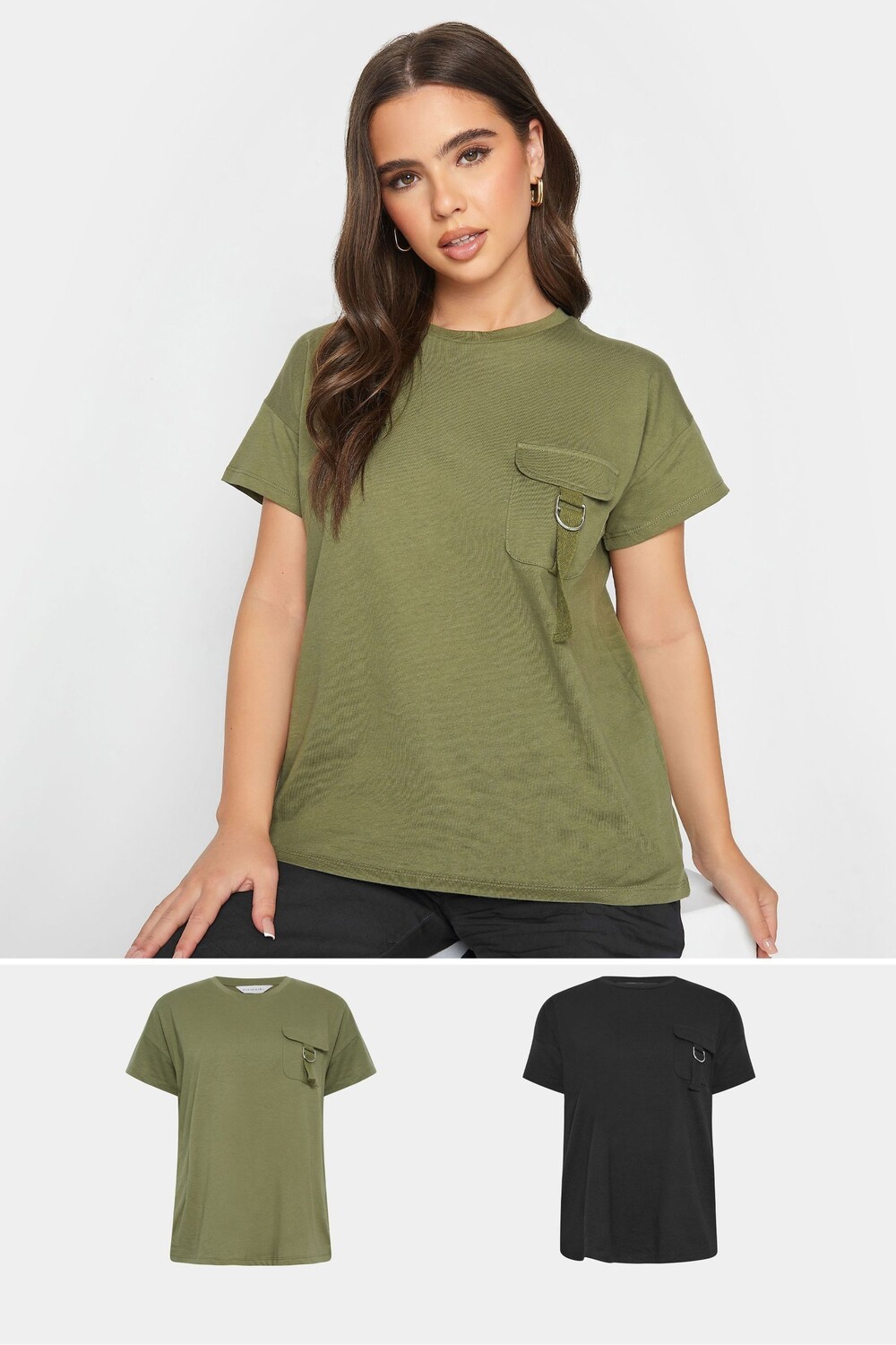 

Набор из 2 футболок Utility PixieGirl Petite, зеленый