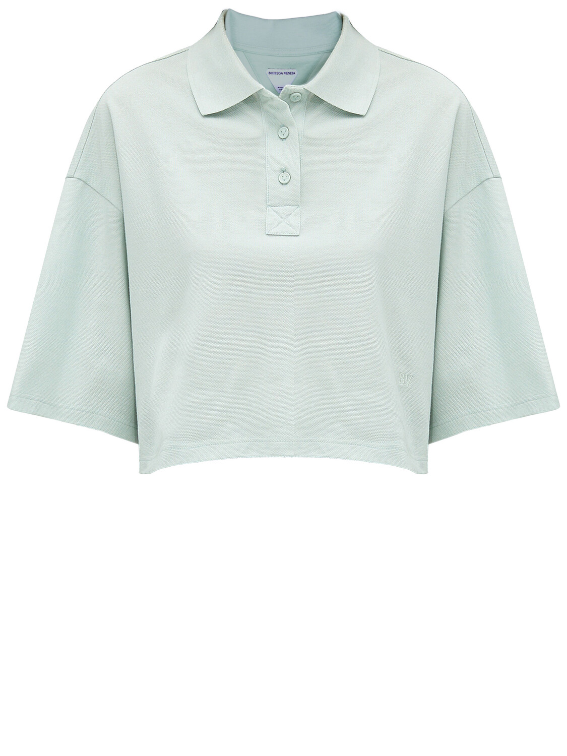 

Рубашка Bottega Veneta Cropped polo, светло-синий