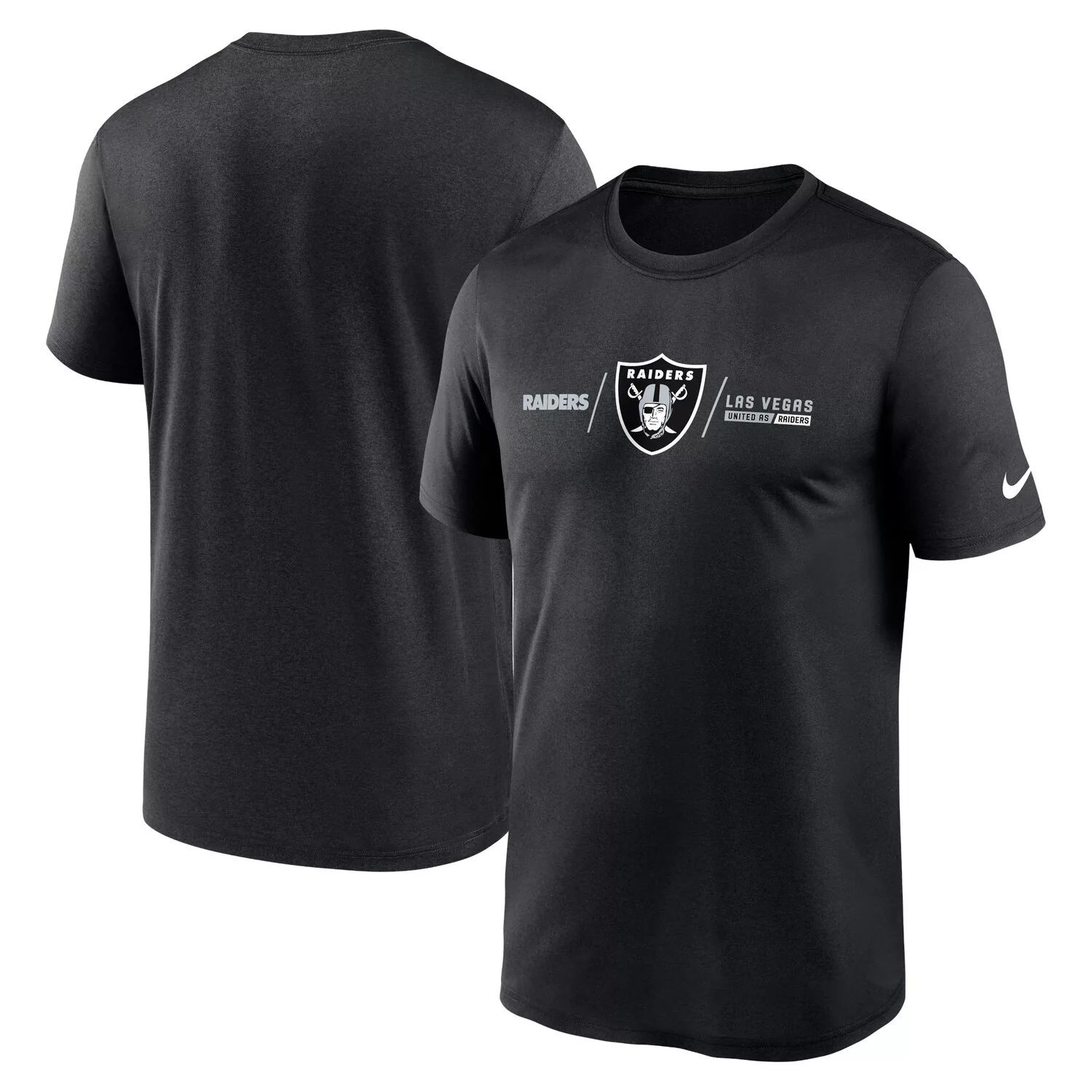 мужская черная футболка las vegas raiders horizontal lockup legend nike черный Мужская черная футболка Las Vegas Raiders Horizontal Lockup Legend Performance Nike