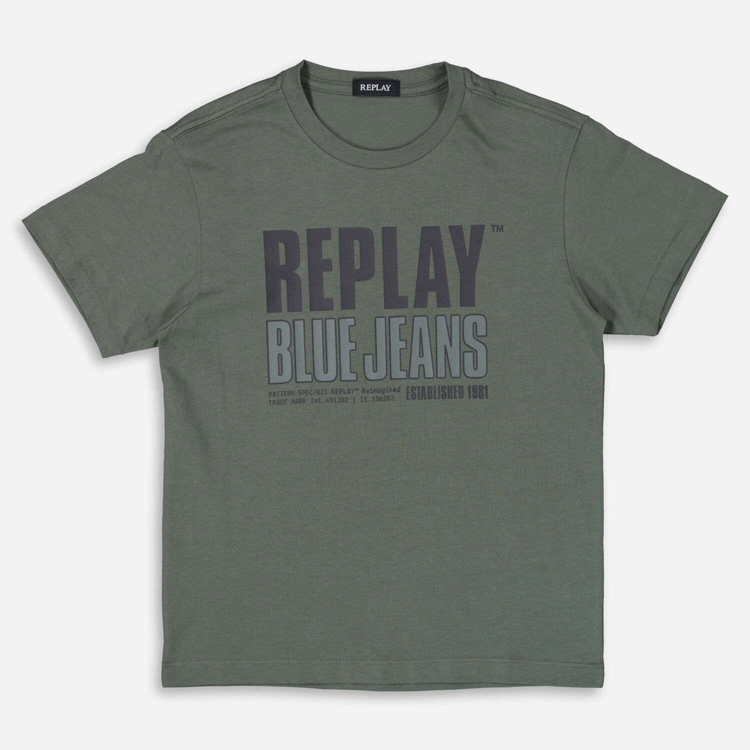 Темно-зеленая футболка с логотипом Replay