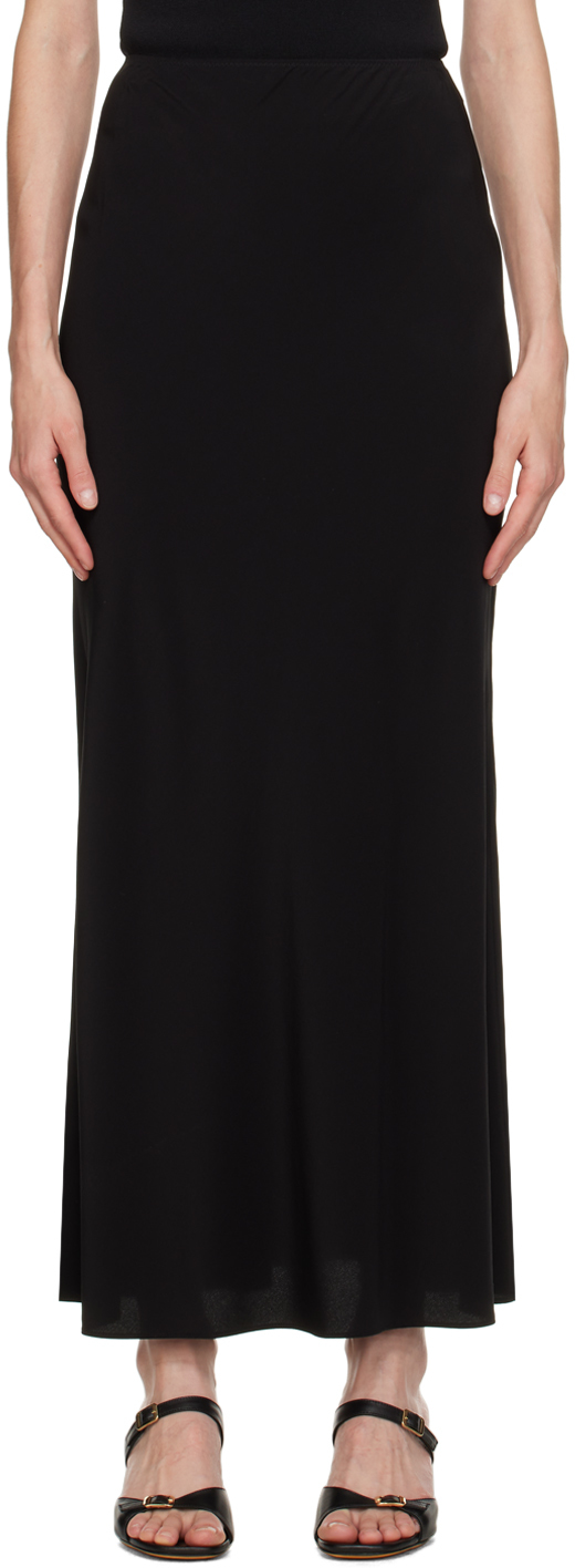 Черная длинная юбка с эластичным поясом Matteau