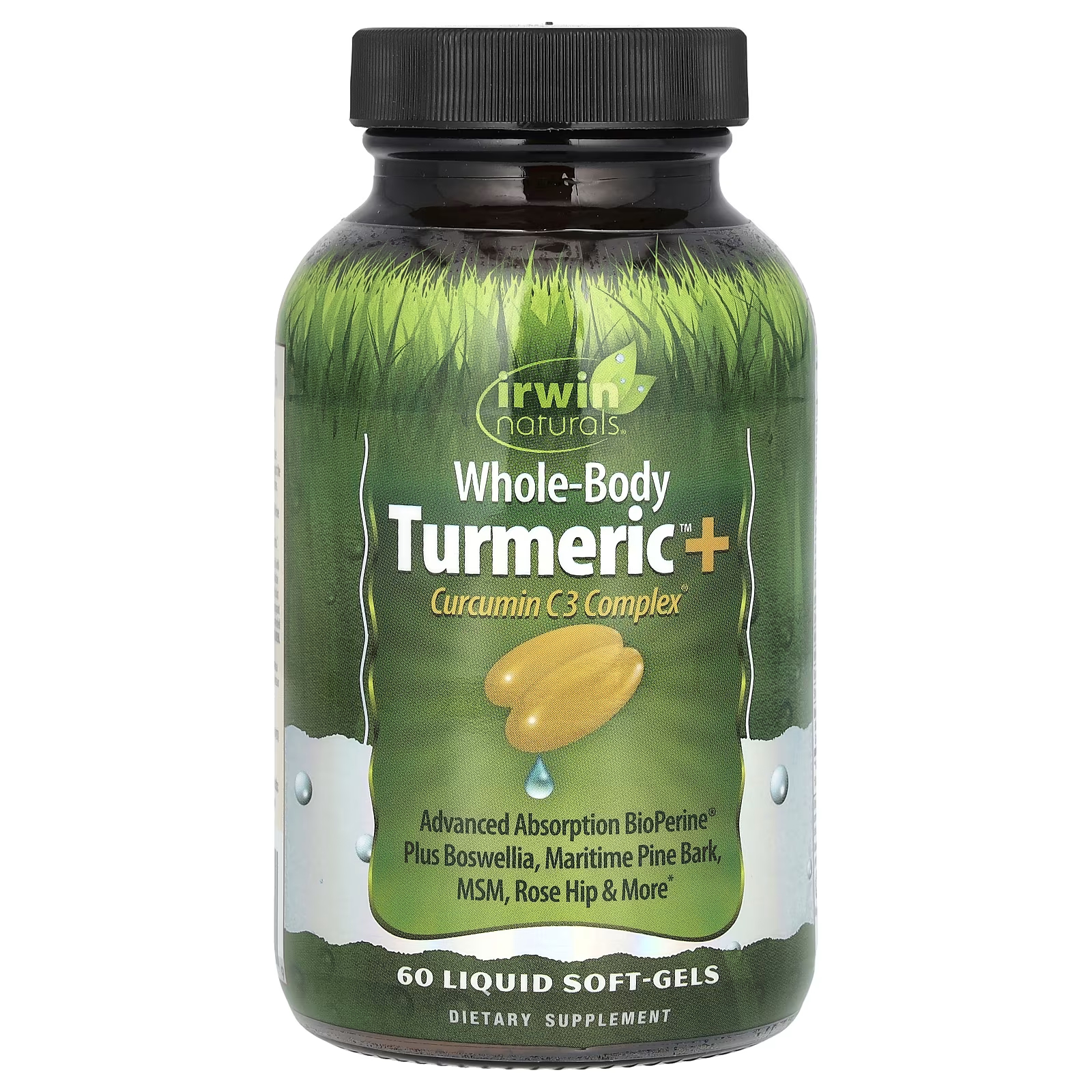 Комплекс куркумы Irwin Naturals для всего тела + куркумин C3, 60 жидких капсул gnc turmeric curcumin extra strength 1 000 mg 60 caplets