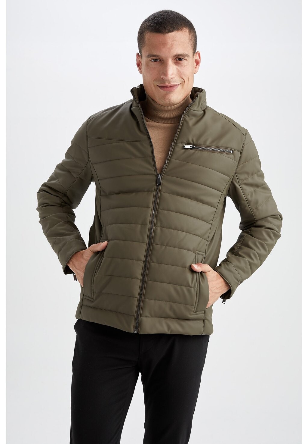 

Куртка из искусственной кожи SLIM FIT DeFacto, хаки